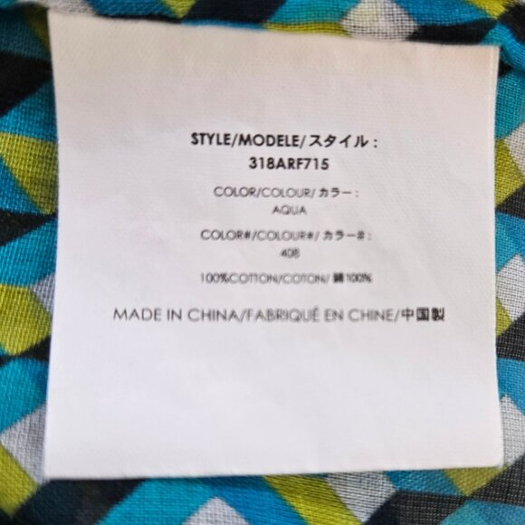 NWT Michael Kors Collection Womens Geometric Print Button-Up Blouse Size 10 - Picture 7 of 7